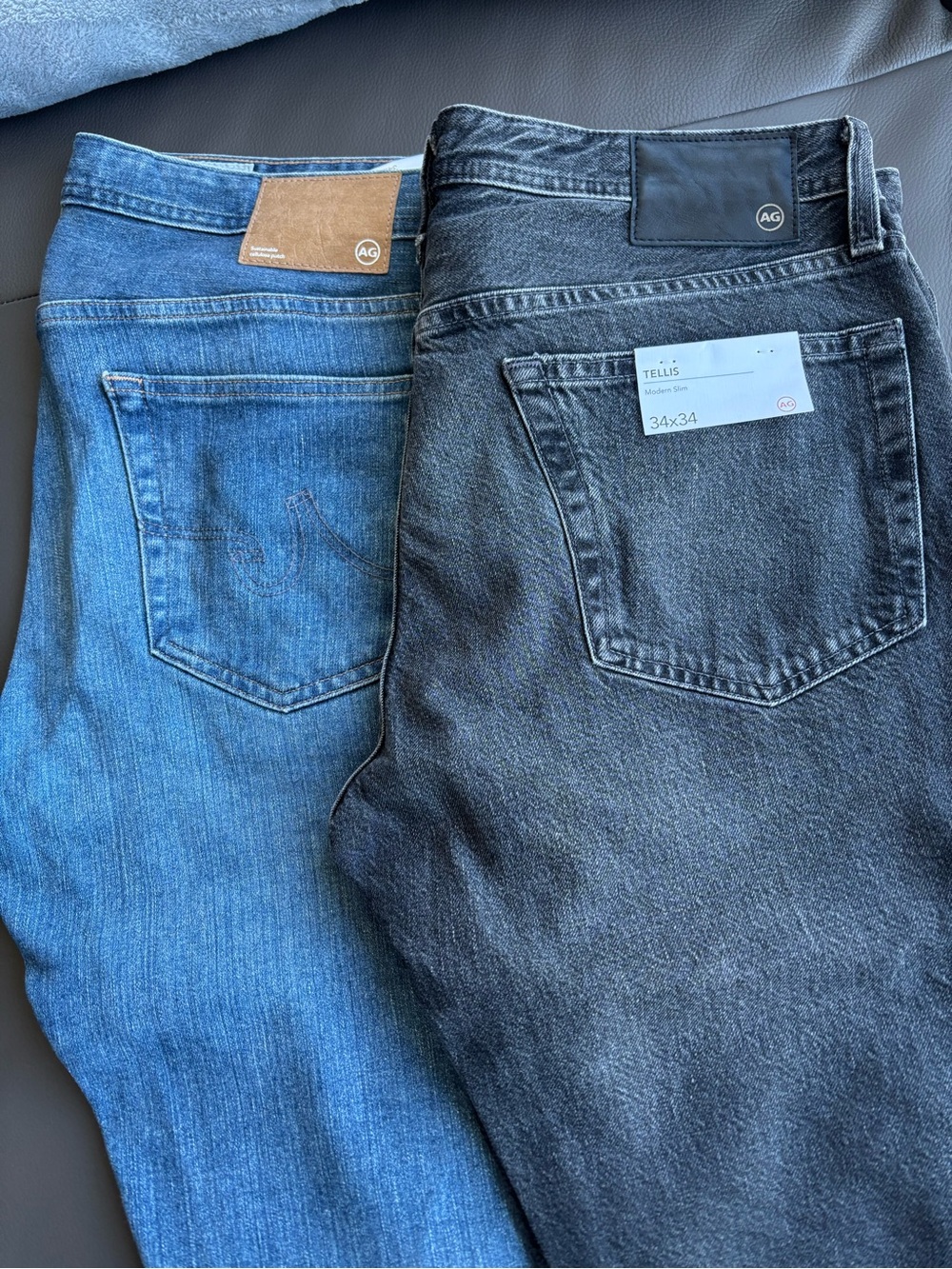 Ag Adriano Goldschmied Men’s Tellis Straight Jeans - Blue & Black